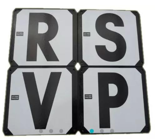 Dressage Arena Letters - Metal backed with screwholes (Pack of 4 (RSVP)), Black