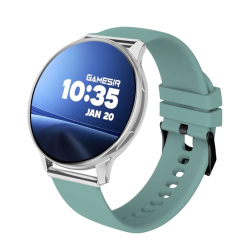 Image of GameSir Active 5 Smart Watch AMOLED Display 1.3 inch Screen, 360 * 360 Resolution, IP68 Waterproof with Multiple Watch Faces Bluetooth Calling Round Dial Smartwatch for Men & Women(Light Green)