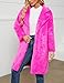 Rixiland Women's Faux Fur Coat Fuzzy Warm Winter Long Fur Jackets Cardigan Outerwear with Pockets Overcoat (Hot Pink-L)