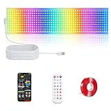Transparente LED Laufschrift, Led Augen für Auto LKW, LED Anzeige Programmierbar mit Bluetooth-App-Steuerung, 40x10cm Personalisiert Led-Display für Werbung, Geschäft, Bar, Party Dekoration