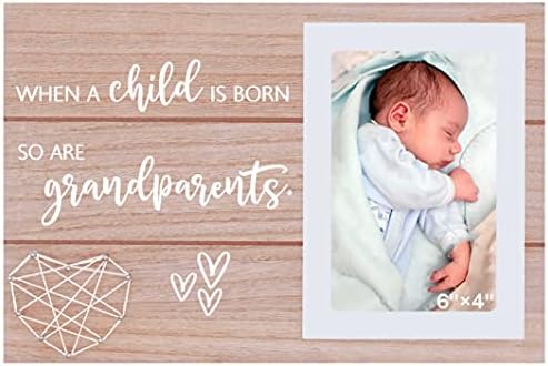 Photo Frame Gifts for New Grandparents - Picture Frame Gift for New Grandma Grandpa - Pregnancy Announcement Gift for Nana Mimi Papa - When A CHILD Is Born So Are Grandparents -Gift for Mom Dad