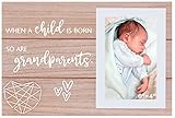 NZY Photo Frame Gifts for New Grandparents - Picture Frame Gift for New Grandma Grandpa - Pregnancy Announcement Gift for Nana Mimi Papa - When A CHILD Is Born So Are Grandparents -Gift for Mom Dad