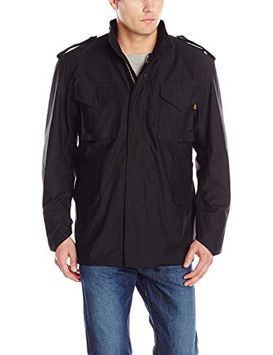 Alpha Industries M-65 Field Jacket - Classic Oversized Military Field Coat - Black, S #TOP19