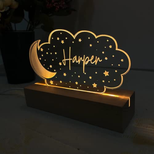 Lámpara de noche personalizada con luna y estrellas miniatura 2