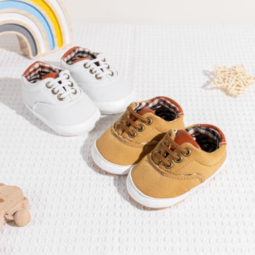 Image of Infant Baby Boys Girls Canvas Sneaker Toddler Slip On Anti Skid Newborn First Walkers Candy Shoes for 0-18 Months
