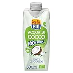 ISOLA BIO Acqua di Cocco Biologica 100% Pura, Fonte di Potassio, Senza Zuccheri Aggiunti, Senza Glutine, a Basso Contenuto di Grassi, per Vegetariani e Vegani, Confezione da 500 ml