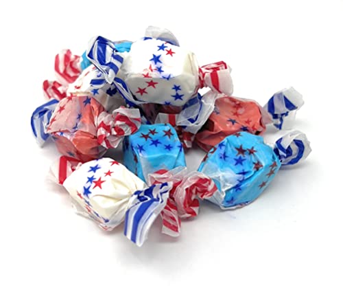 Patriotic Stars, Red, White & Blue Salt Water Taffy, 2 Pound Party Bag #TOP2