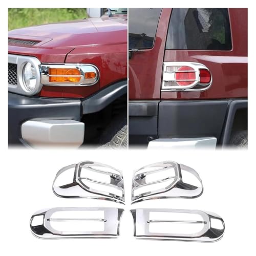 Cubierta protectora de luz trasera premium de ABS plata para Toyota FJ Cruiser 2