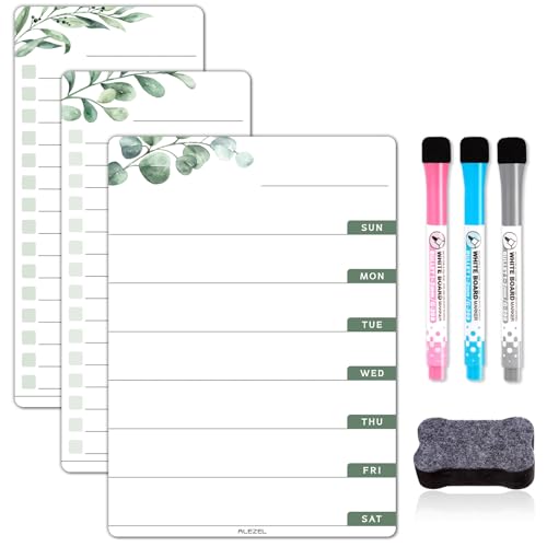 ALEZEL Weekly Calendar Whiteboard for Refrigerator, Magnetic Weekly Planner for