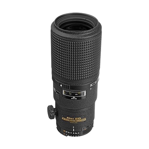 Nikon 1989 AF FX Micro-NIKKOR 200mm f/4D IF-ED Fixed Zoom Lens with Auto Focus for DSLR Cameras, Black