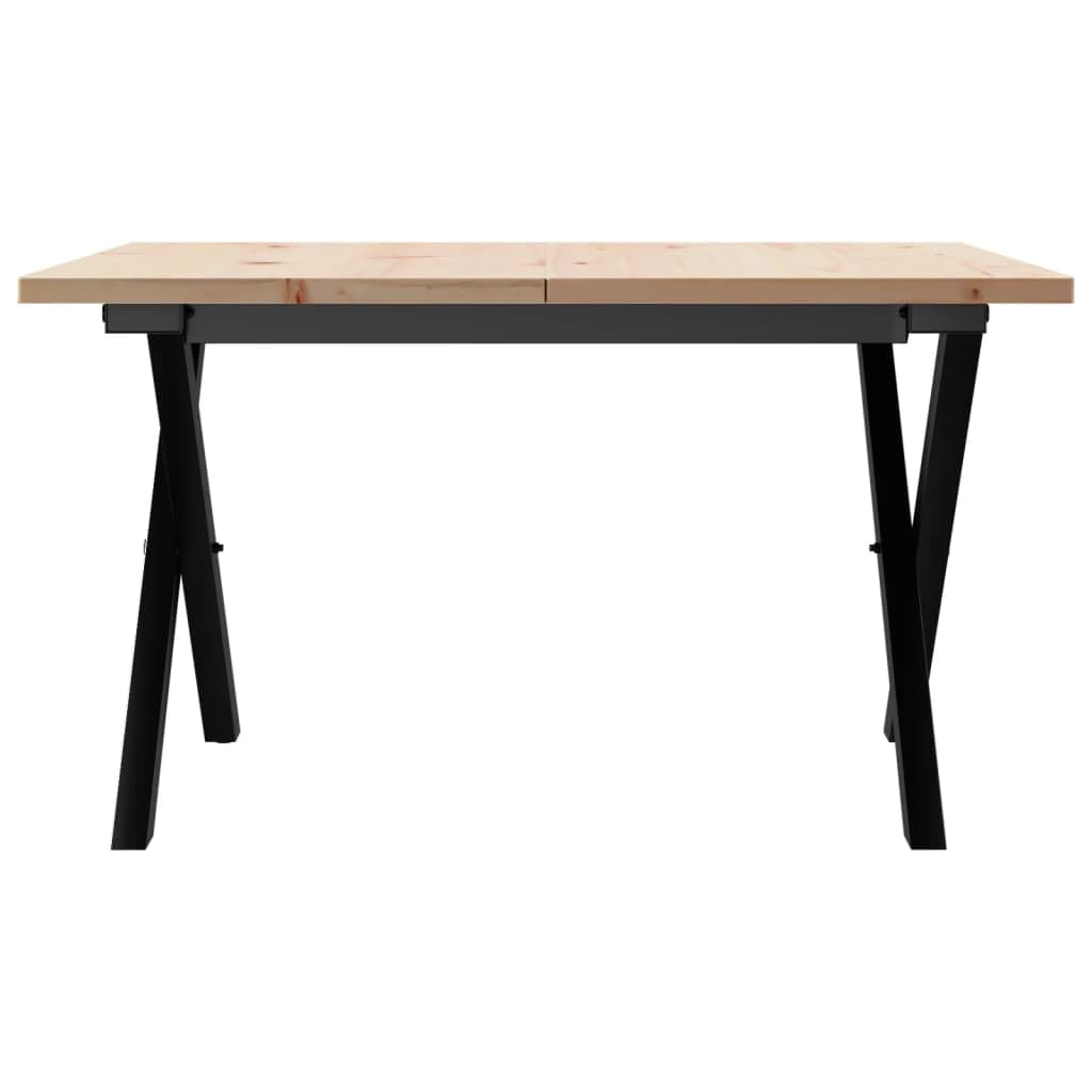 Mesa de centro con estructura en X de 60 x 60 x 40 cm de madera de pino maciza, mesa estable para salón con tablero robusto para bebidas y aperitivos