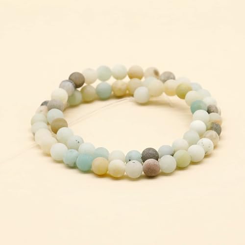 Miniatura 2 de OAIITE Cuentas redondas sueltas de amazonita natural de 0.315 pulgadas (0.315 in), poder curativo para hacer joyas, pulseras y collares