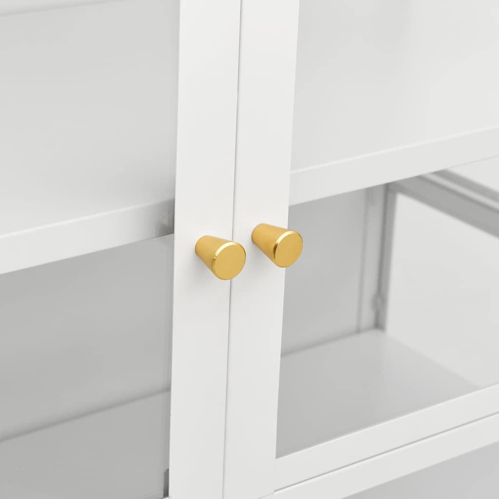 Vitrina Blanco 90x40x180 cm Acero Vidrio Templado | 4 estantes ajustables, resistentes y duraderos, fáciles de limpiar, armario auxiliar