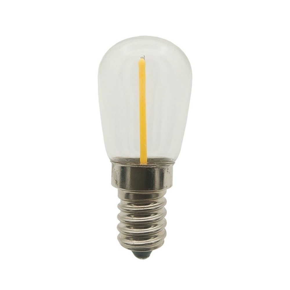 XYAL Lampadine, Confezione da 50 luci LED for frigorifero AC220V E14/E12/E17 T26 0,5 W, luci di Natale in vetro trasparente(6500K Cool White,220V E12)