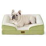 Bedsure Orthopedic Dog Bed Medium Size Dogs - Washable Medium Dog Cat Bed Waterproof, Comfort Pet Couch Sofa with Washable Removable Cover, Pets Bed with Nonskid Bottom, Lint, 28'