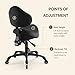 DR.LOMILOMI Pneumatic Swivel Rolling Saddle Chair with Wheels and Ergonomic Back Support for Hair Stylist, Dental Hygienist, Hygienic Clinic, Spa, Massage, Home, Office - 510 KOA (Black, Standard)