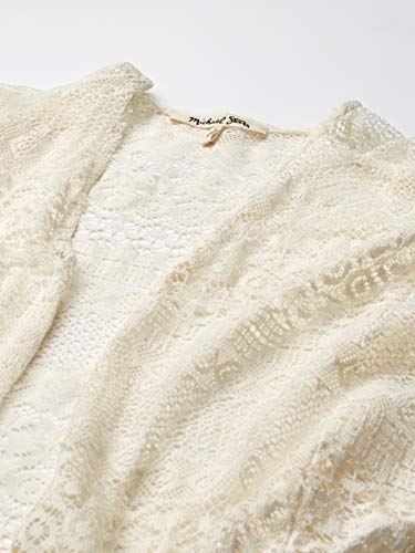 Michael Stars Women's Romy Woodland Lace Wrap with Belt, Chalk, One Size2