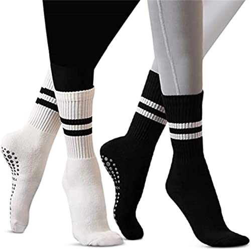 Image of Flydo Pilates Grip Socks for Women Grippy Yoga Non Slip Long Barre Socks