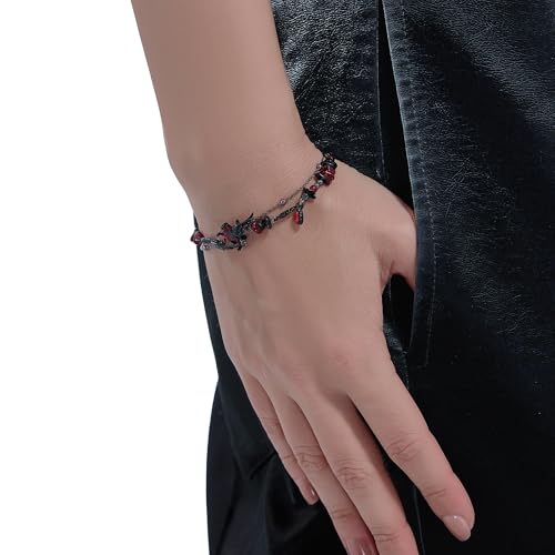 original design hip hop style Red beaded bracelet Gothic Black Crow bracelet Ladies Holiday party gift M33634