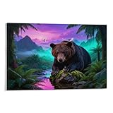 SpécifiChation du poster sur toile : Cet Ours Brun art mural mesure 08×12inch(20×30cm)，12×18inch(30×45cm) ，16×24inch(40×60cm)，20×30inch(50×75cm)， imprimé sur toile. pleinement des joies du bricolage.