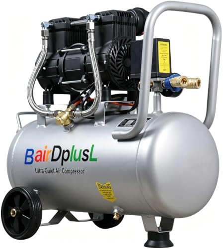 BairDplusL 9.5 Gallon Ultra Quiet Air Compressor, MAX 115PSI,70dB,110V/60Hz