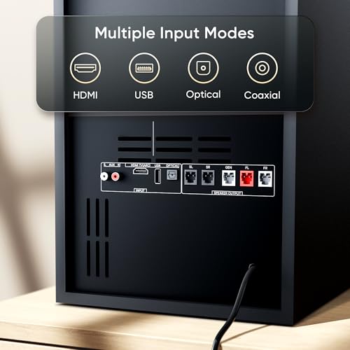 Image of Mivi Fort H750 Soundbar Dolby Audio[] Home Theatre -750W | 5.1 Channel | 3 in-Build Speakers | 2 Satellite Speakers | 1 Sub-woofer | Multiple EQ & Input Modes | Made in India Sound bar