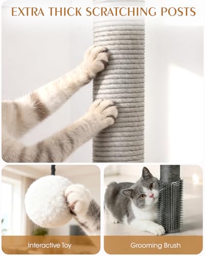 Árbol para gatos multi-nivel gris claro pesado miniatura 5