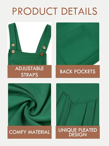 Image of Haloumoning Girls Overalls Kids Casual Sleeveless Wide Leg Jumpsuit Loose Rompers with Pockets 5-14 Years