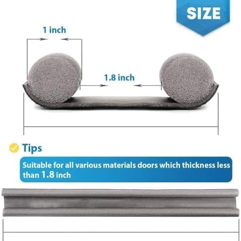 Miniatura 2 de Tope de puerta ajustable de 37 pulgadas, bloqueador de corrientes de aire de puerta doble, cortable y lavable, tope de puerta de ahorro de energía,