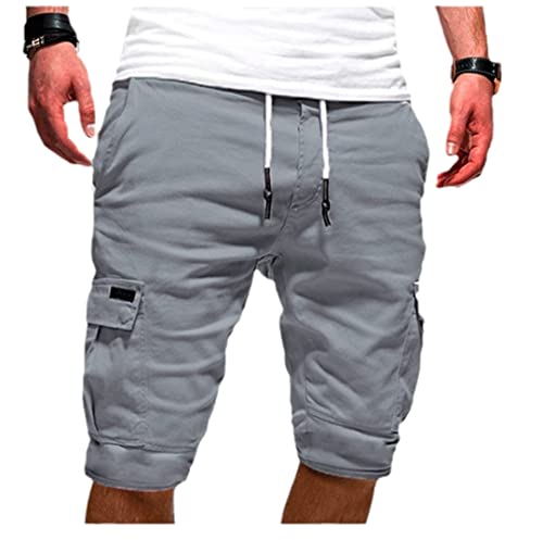 Short cargo d'été pour homme AXEBHPED militaire gris clair M