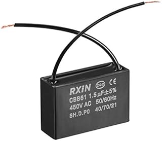 sourcing map Ceiling Fan Capacitor CBB61 1uF 450V AC 2 Wires Metalized Polypropylene Film Capacitors 36.5x11x24.5mm for Water Pump Motor Generator