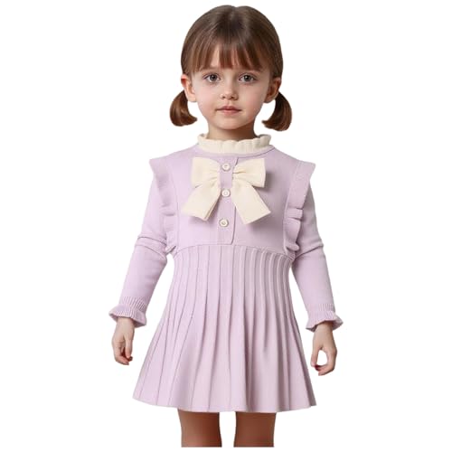 Robe tricotée bébé fille pour éviter le froid à l'école en hiver