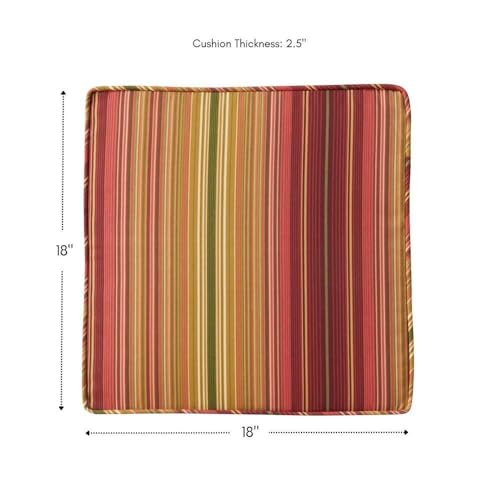 TRP Reversible Outdoor Patio Chair Cushions Set of 2, Size: 18