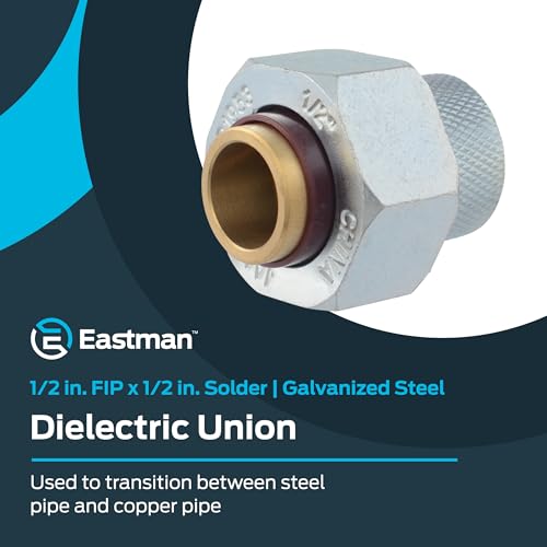 Image of Eastman 20501 Dielectric Union, 1 /2 inch FIP x 1 /2 inch Solder, Brass