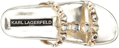 Karl Lagerfeld Paris Women's Tori Jeweled Flatform Heeled Sandals, Champagne, 11 | Image 4