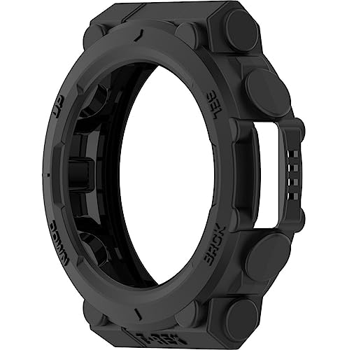 Image of YODI Soft TPU Case Cover for Amazfit T-REX 2 Smartwatch only Removable Flexible Screen Protector Watch Cases for Men and Women Anti Scratch 360 Degree Full Protection (Case Black)