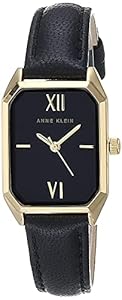 Anne Klein Damen Lederarmbanduhr Schwarz
