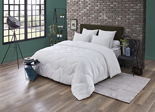 Dodo | Couette Synthétique Tempérée Amazonie 200/200 | pour lit 2 Personnes | Fabriqué en France | Couette Amazonie | Anti-acariens et Gonflante | Lavable en Machine à 40°c
