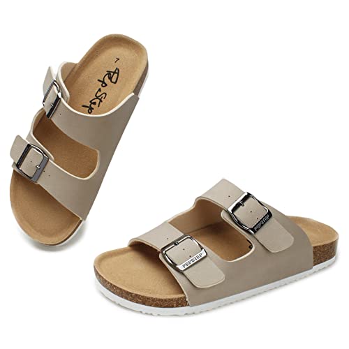 Pepstep Slide Sandals For Women With Soft Cork Footbed And Strap, Ladies Fashion Platform Slide Sandals Comfortable Slip On Style(7, S04Nude) #TOP4