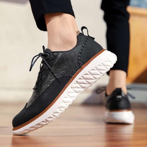 Image of Men's Casual Dress Oxfords Shoes Fashion Business Shoes Wide Feet Lace-up Shoes for Business Office Wedding