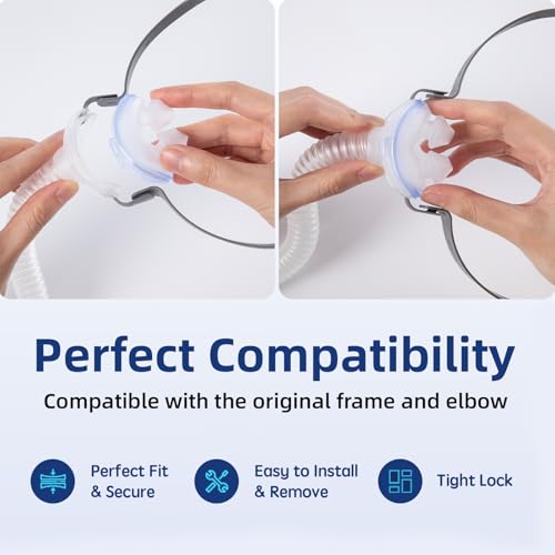 Image of 3 Packs Replacement Nasal Pillow Cushion for ResMed AirFit P10, Compatible with Original Airfit P10 Frame, Replacement Silicone CPAP Supplies, Reliable Seal & Lighter Weight, Medium
