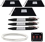 RecPro RV Tank Heater Pad Kit | 12' x 18' | Fresh Water | Gray Water | Holding Tank | Up to 50 Gallons | 12V | Includes Toggle Switch and Wire | Pipe Elbow Heating Pad Included (3 Pads)