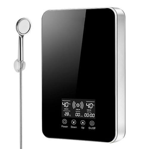 Opiniones de Calentador Electrico Instantaneo - los más vendidos. 49 7000W Calentador de Agua Electrico, Calentador de Agua Instantáneo con Rociador de Ducha, Temperatura Ajustable, Boiler Electrico para Hogar Caliente, Paso sin Tanque para Cocina...
