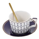 Taza de café con platillo de cuchara: adopción de material de porcelana, resistente y para uso a largo plazo, taza de café con posavasos