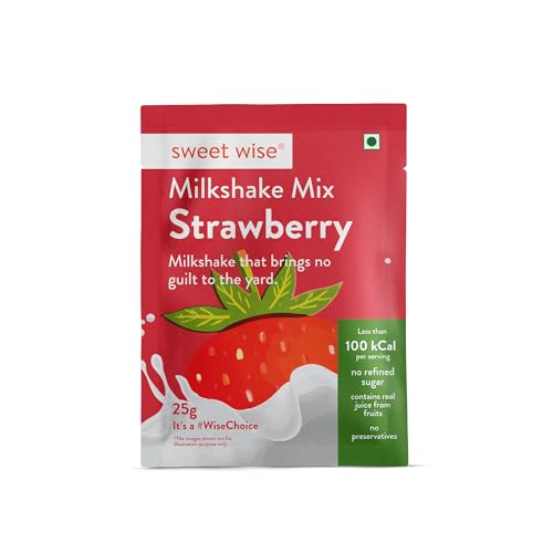 Image of Sweet wise Strawberry Milk shake -125gm| Natural Powder| No refined sugar| No Artificial Preservatives