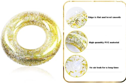 Image of Inflatable Swimming Rings Floater for Summer Fun |Swimming Ring Tube for Kids 9+,Boys,Girls,Adult|Circle Float Swim Tube for Pool Party, Lake, Beach (Sparkling Glitter)