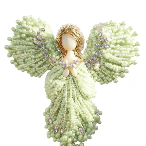 Broche de ala de ángel con perla y acabados de joyería fina para mujer