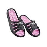 Collections Etc Lightweight Massaging Comfort Waterproof Slides - Helps Enhance Circulation in Feet for Indoor and Outdoor Use, Black, 8