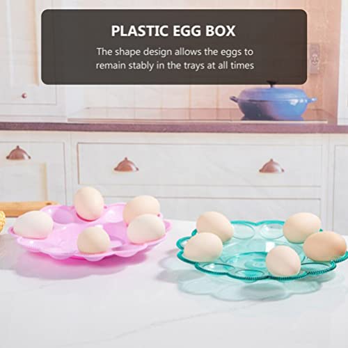 Sherchpry Cupcake Containers 3Pcs Easter Egg Holder Plastic Egg Tray Egg Serving Plate Deviled Egg Platter Easter Eggs Storage Container (Random Color) Vintage Decor #TOP4