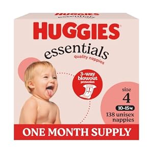 Huggies Essentials Nappies Size 4 (10-15kg) 46 Count (Pack of 3)